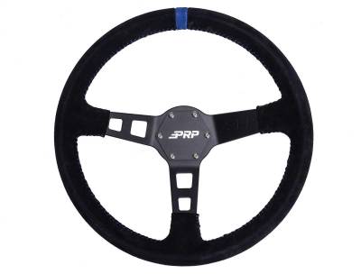 PRP - PRP 13" Deep Dish Suede Wrap Steering Wheel Black/Blue G121