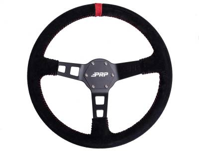 PRP - PRP G123 13" Deep Dish Suede Wrap Steering Wheel Black/Red