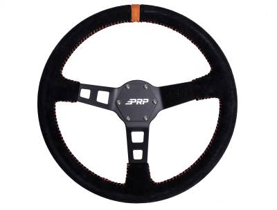 PRP - PRP 13" Deep Dish Suede Wrap Steering Wheel Black/Orange G124