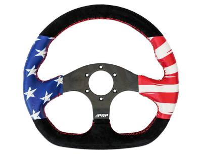 PRP - PRP 13" Comp-R New Glory Suede Steering Wheel Black/Red/White/Blue G246
