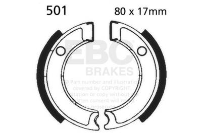 EBC Motorcycle Brakes - EBC Motorcycle Brakes 501 Plain Motorcycle Replacement Brake Shoes