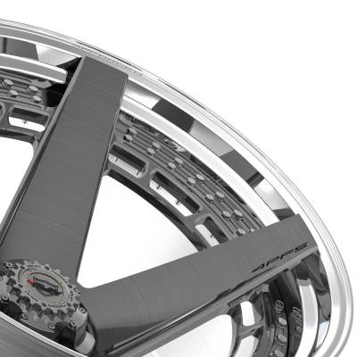 4PLAY - 4PLAY Wheels 4PF5 24x14 5x5.0/5.5 -76mm Brushed/Polished 4PF5-24140-5D55-76BG-P