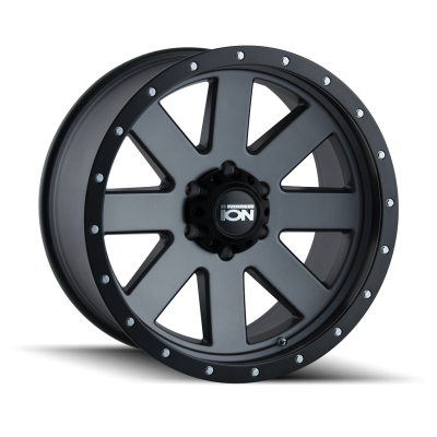 Ion Alloy - Ion Alloy 134 Series 18x9 8x6.5 18mm Matte Gunmetal/Black 134-8981MG18