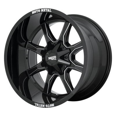 Moto Metal - Moto Metal MO970 18x10 5x5.0/5.5 -24mm Gloss Black/Milled MO970810353B24NUS