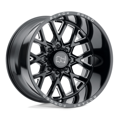 Black Rhino Hard Alloys - Black Rhino Wheels GRIMLOCK 20x9.5 8x180 12mm Black/Milled 2095GRM128180B25