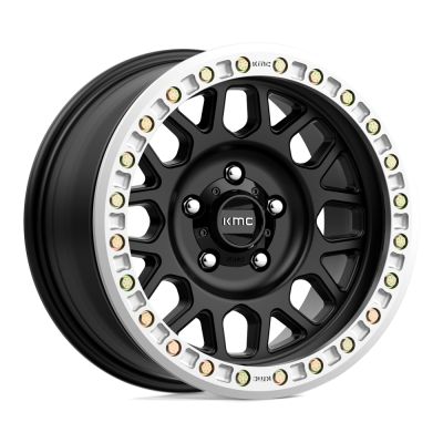 KMC - KMC Wheels KM23429080712N KM234 Grenade Desert Beadlock 20x9 8x6.5 -12mm Black