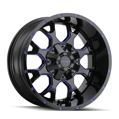 Mayhem - Mayhem 8015 WARRIOR 17x9 5x5.0/5.5 -12mm Black/Prism Blue 8015-7952BTB