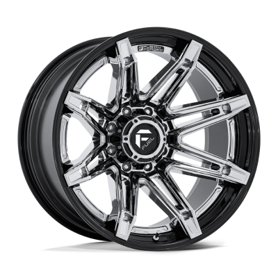 Fuel 1PC - Fuel Off Road FC401 BRAWL 24x12 6x5.5 -44mm Chrome/Gloss Black FC401PB24126844N