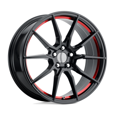 Performance Replicas - Performance Replicas PR193 20x10 5x4.5 40mm Gloss Black/Red 193RS-216540