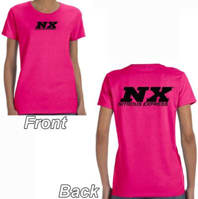 Nitrous Express - Nitrous Express 16535 Pink T-Shirt w/Black NX Logo Front & Back XXXL