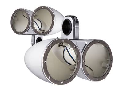 Kicker - Kicker 12KMTEDW KMTEDW 6.5" Empty Dual Speaker Pod Enclosures-White Pair