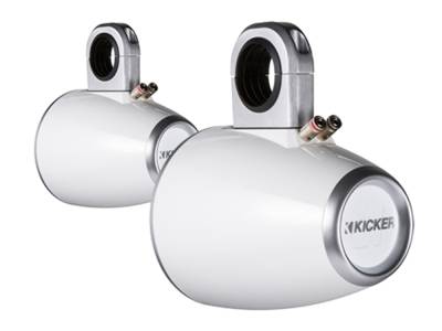 Kicker - Kicker 43KMTES8W KMTES 8" Empty Speaker Pod Enclosures-White Pair