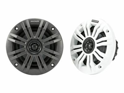 Kicker - Kicker 45KM44 KM4 KM-Series 4" Marine Coaxial Speakers 4 Ohm Pair