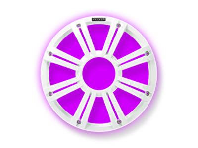 Kicker - Kicker 45KMG12W KM/KMF Series 12" LED Subwoofer Grille-White EACH