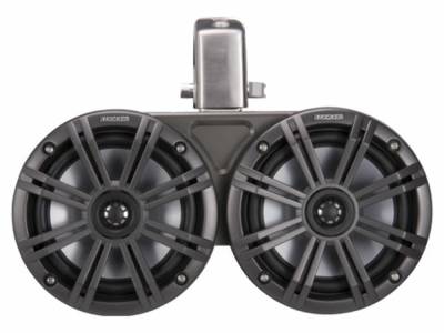 Kicker - Kicker 45KMTDC65 KMTDC65 Dual 6.5" Coaxial Marine Tower Speakers Black Pair