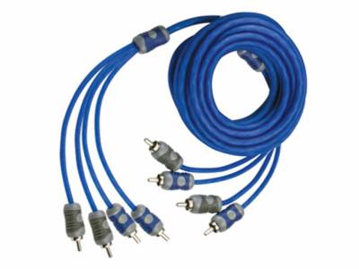 Kicker - Kicker 46KI46 K-Series 4-Channel RCA Signal Cable-Blue 6 Meter