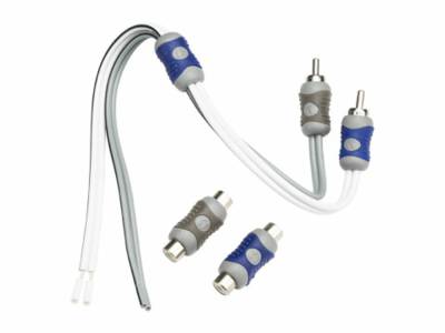 Kicker - Kicker 46KISL K-Series RCA Signal to Speaker Wire Cable w/Adapters Gray