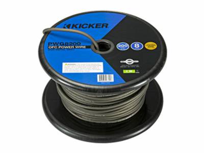 Kicker - Kicker 46PWG8200 200ft Spool 8AWG OFC Power Cable Gray