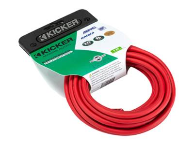 Kicker - Kicker 47KMWPR420 20ft Spool 4AWG OFC Marine Power Cable Red