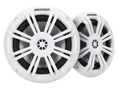 Kicker - Kicker 49KM604WL KM60 KM-Series 6.5" Coaxial Marine Speakers Pair