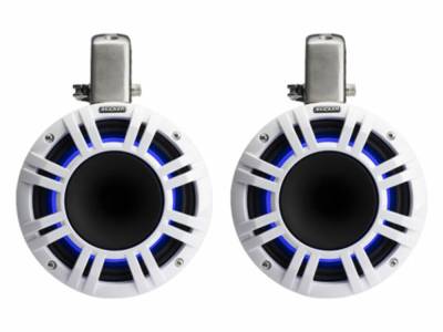 Kicker - Kicker 51KMTCXL8W KMTCXL8W 8" HLCD Marine Tower Speaker System-White Pair