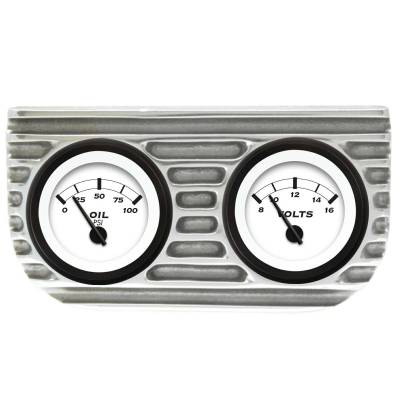 Vintage Parts - Vintage Parts VPAGB2OV Finned Dual Bezel Mount w/Aurora Oil & Volt Gauges