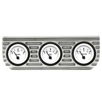 Vintage Parts - Vintage Parts VPAGB3FOV Finned 3 Gauge Bezel Mount w/Aurora Fuel Oil & Volt