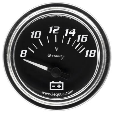 Equus - Equus E7268 Gauge Voltmeter 2" 8-18V 90 Sweep Elec Chrome 7000