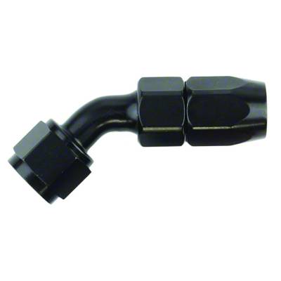 SpeedFx - SpeedFX 510445BK Hose End Fitting Full Swivel -4AN 45-DEG Black Anodized