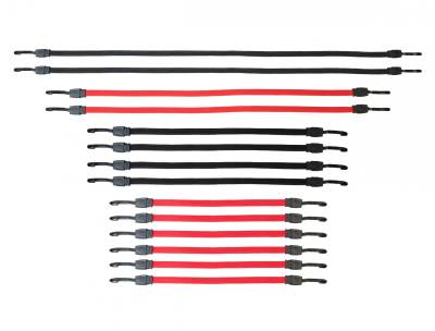 SpeedStrap - SpeedStrap B1014 Flat Strap Bungee Cords 18-48" 14pc Kit Black & Red Bullring