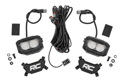 Rough Country Suspension Systems - Rough Country Black Series 5" LED Pod Lights Flood-White/Amber Pair 70118