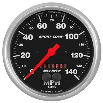 AutoMeter - AutoMeter 3983 Sport-Comp Speedometer Gauge 5" w/GPS Display
