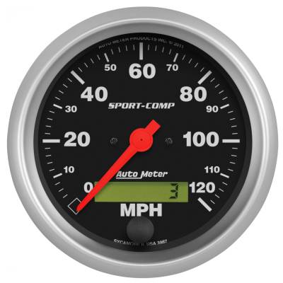 AutoMeter - AutoMeter 3987 Sport-Comp Speedometer Gauge 3-3/8" Electric Programmable