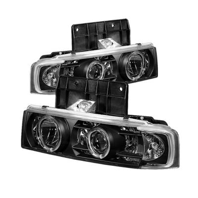 Spyder Auto - Spyder 5009210 Black/Clear LED Halo Projector Headlights 95-05 Astro/Safari