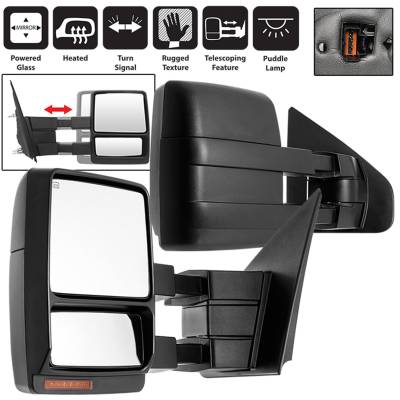 Spyder Auto - Spyder Auto 9936791 Power Heated LED Signal Telescoping Mirrors for 07-14 F150