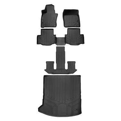 SMARTLINER - SMARTLINER A0716/B0716/C0716/D0716 3 Row Floor Mats w/Behind 2nd Row Cargo Liner