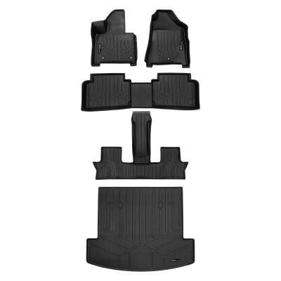 SMARTLINER - SMARTLINER A0742/B0742/C0742/D0742 3 Row Floor Mats w/Behind 2nd Row Cargo Liner