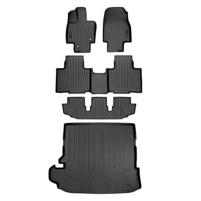 SMARTLINER - SMARTLINER A0500/B0522/C0500/D0500 3 Row Floor Mats w/Behind 2nd Row Cargo Liner