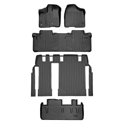 SMARTLINER - SMARTLINER A0128/B0083/C0229/D0128 3 Row Floor Mats w/Behind 2nd Row Cargo Liner