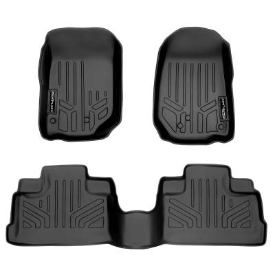 SMARTLINER - SMARTLINER SA0139/B0073 Front/Rear BLACK Floor Liners for Jeep Wrangler JK 4DR