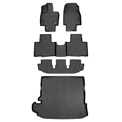 SMARTLINER - SMARTLINER A0500/B0500/C0500/D0500 3 Row Floor Mats w/Behind 2nd Row Cargo Liner
