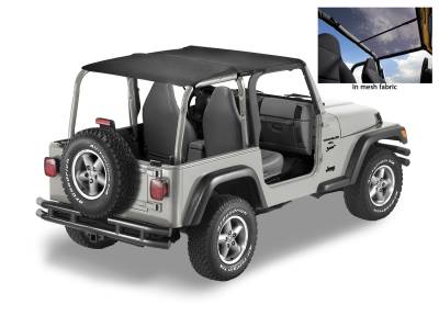 Bestop - Bestop 52532-11 Header Safari Extended Bikini Top Mesh for Jeep Wrangler TJ