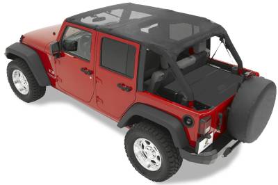 Bestop - Bestop Header Safari Extended Bikini Top-Mesh for Jeep JK 4DR 52581-11