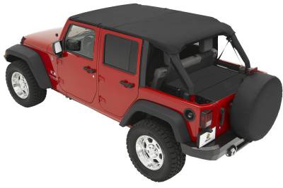 Bestop - Bestop 52581-35 Header Safari Extended Bikini Top Black for Jeep Wrangler JK 4DR