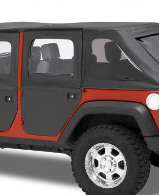 Bestop - Bestop Rear Full 2-Piece Soft Doors Black Diamond for Wrangler JK 4DR 51799-35
