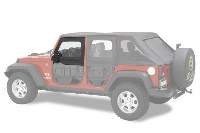 Bestop - Bestop 51805-35 Front Element Upper Soft Doors Black Diamond for Jeep Wrangler