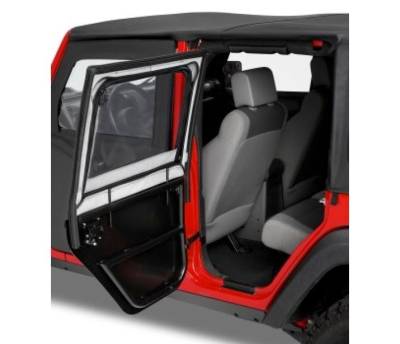 Bestop - Bestop Rear Element Upper Soft Doors Black Twill for Jeep JK 4DR 51806-17