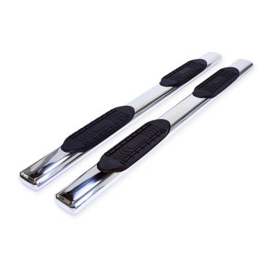 TrailFX - TrailFX A8223S 6" Oval Straight Nerf Bar w/Step Pad SS Rocker Mount