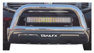 TrailFX - TrailFX B1506S Polished SS 3.5" Bull Bar w/Skid Plate & Light Mount Bracket