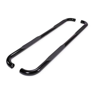 TrailFX - TrailFX A0064B Nerf Bar 3" Black Powder Round Bent w/Step Pads Rocker Mount